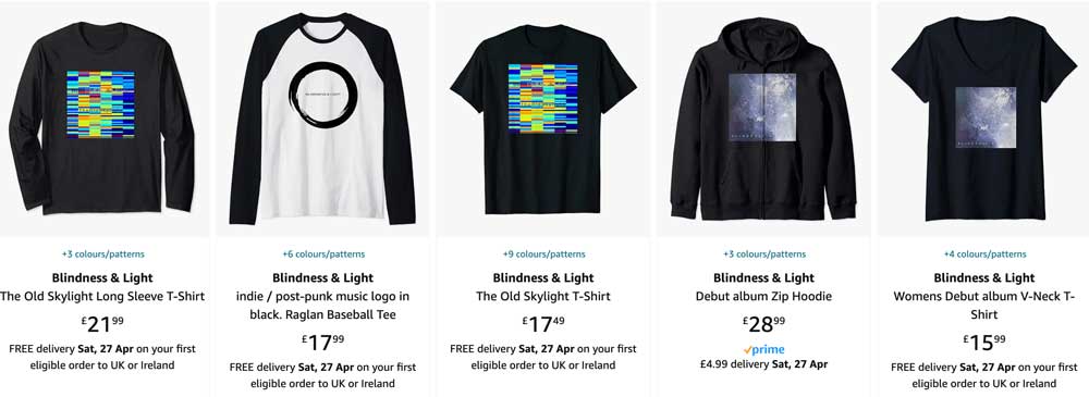 Your Ghost is Blindness & Light's merch